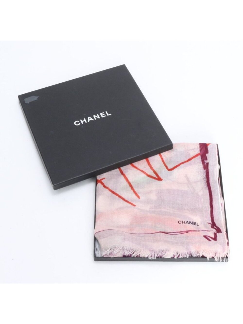 Chanel Love Cashmere Silk Shawl Large Scarf Pink - Picture 9 of 9